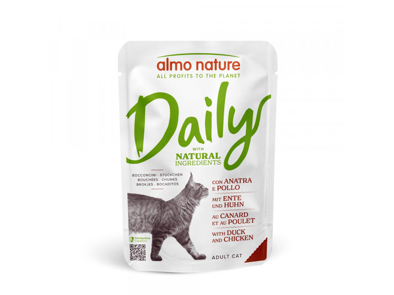 Ekonomipack: Almo Nature Daily Menu Pouch 12 x 70 g - Anka och kyckling