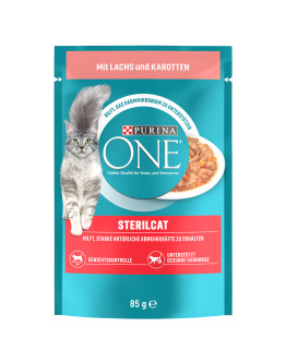 Purina ONE våtfoder för katter till specialpris! - SterilCat lax & morötter (26 x 85 g)