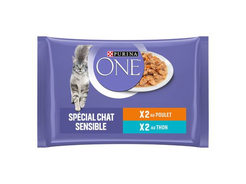 PURINA ONE 4 x 85 g - Sensitive Kyckling och Tonfisk