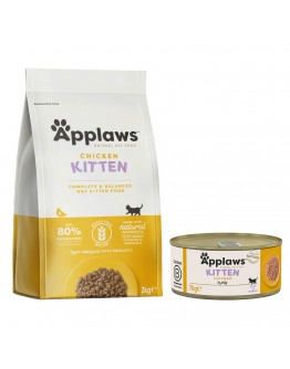 Applaws provpack: Torr- och våtfoder - 2 kg Kitten Chicken + 6 x 70 g Kitten Kyckling