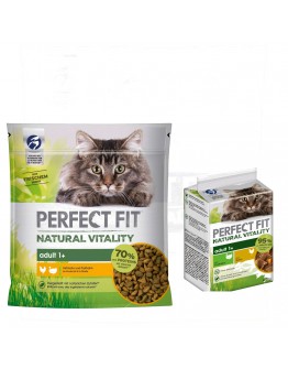 6 x 650 g Perfect Fit Natural torrfoder + 6 x 50 g våtfoder till sparpris! - 650 g Kyckling & kalkon + 6 x 50 g Kyckling & kalkon