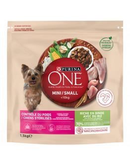 Purina One Mini Weight Control / Sterilised Turkey & Rice - 9 kg (6 x 1,5 kg)