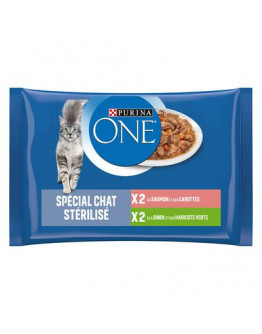 Purina ONE 4 x 85 g - Sterilcat lax & kalkon