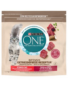 Purina ONE Grain Free Sterilized Nötkött - 1,1 kg