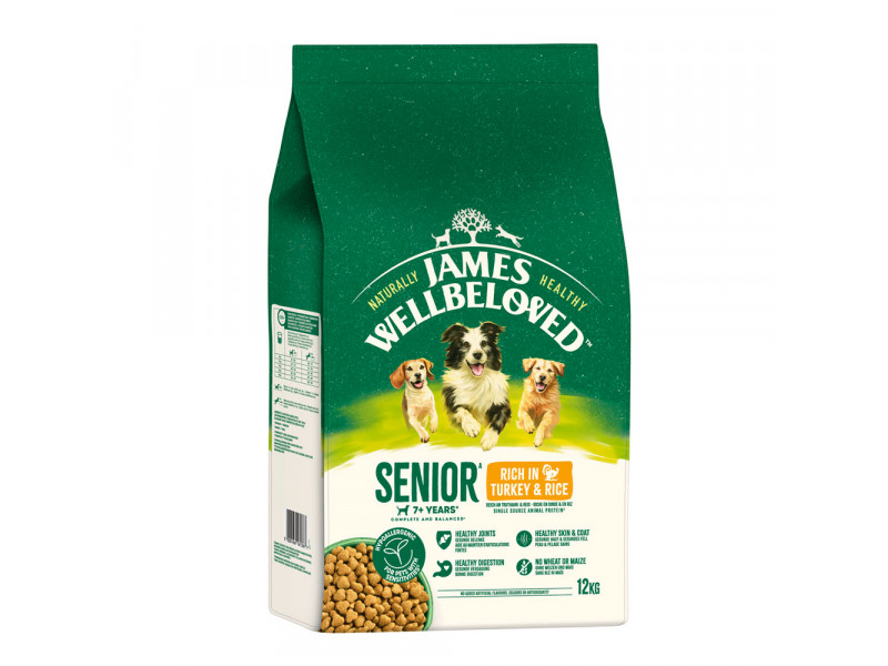 James Wellbeloved Hypoallergenic torrfoder till specialpris! - Senior Turkey & Rice 12 kg