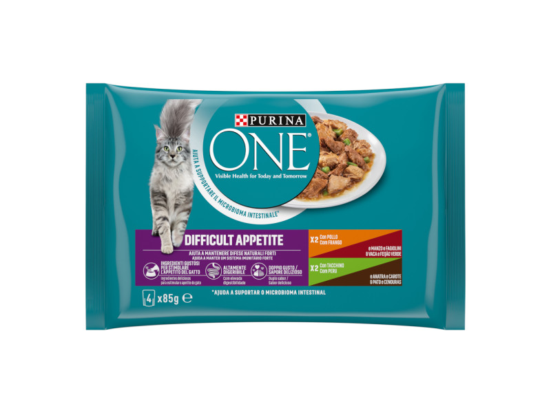 PURINA ONE Difficult Appetite - Ekonomipack: Kyckling & kalkon 8 x 85 g