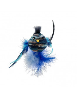 Kattleksak Fuzzy fågel Blå 9cm