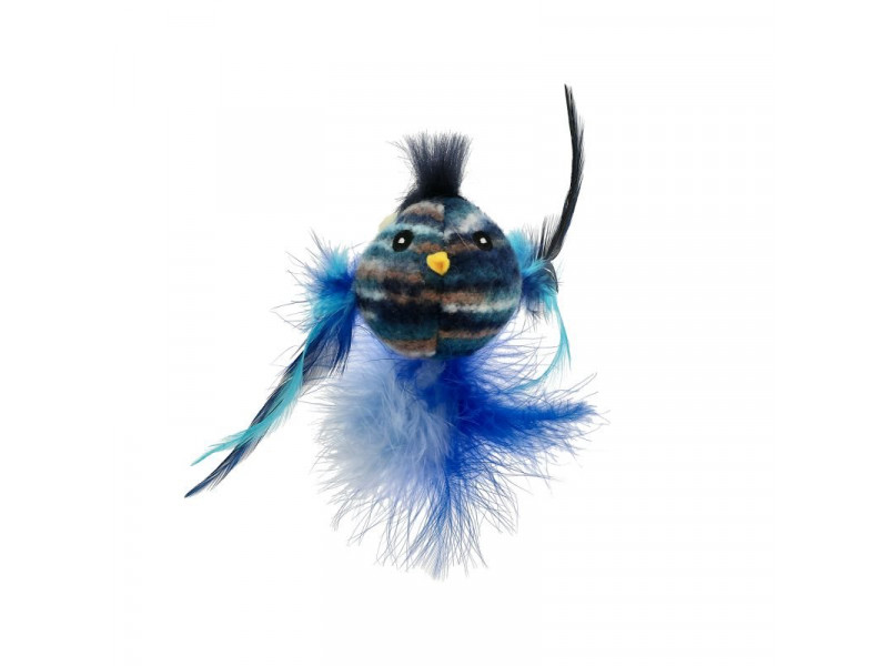 Kattleksak Fuzzy fågel Blå 9cm